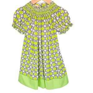 Southern Sunshine Kids Toddler Girls Green Short Sleeve Smocked Dress 2 / 2T